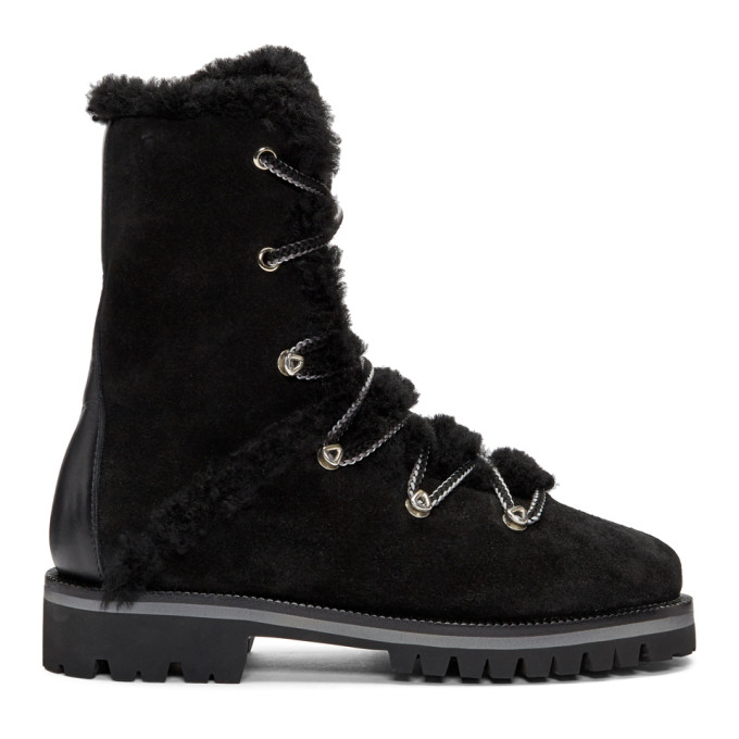 Yves Salomon Black Merino Hiking Boots