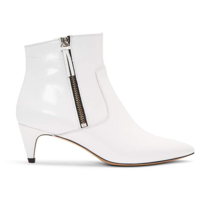 Isabel Marant White Deby Ankle Boots
