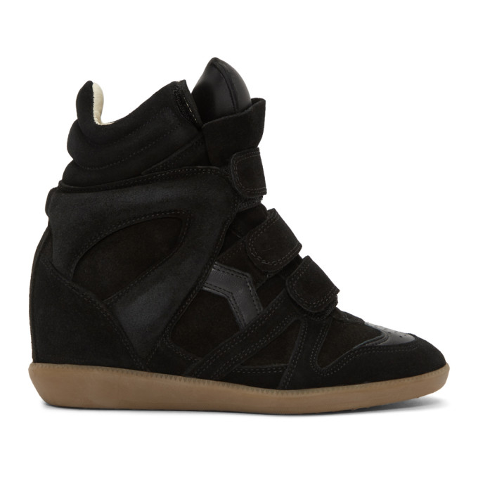 Isabel Marant Black Beckett Wedge Sneakers