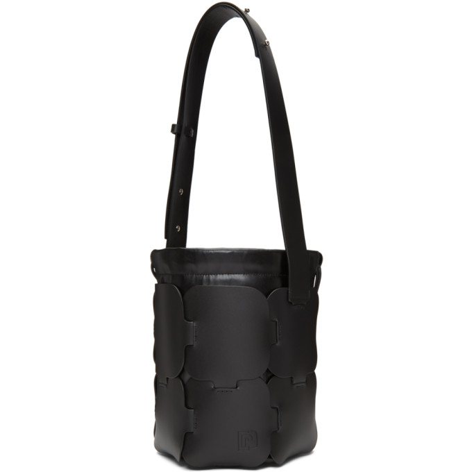 Paco Rabanne Black Small Calfskin Hobo Bag