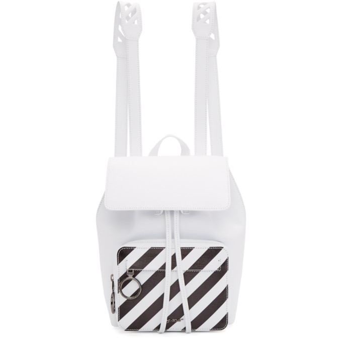 Off-White White Mini Diagonal Backpack