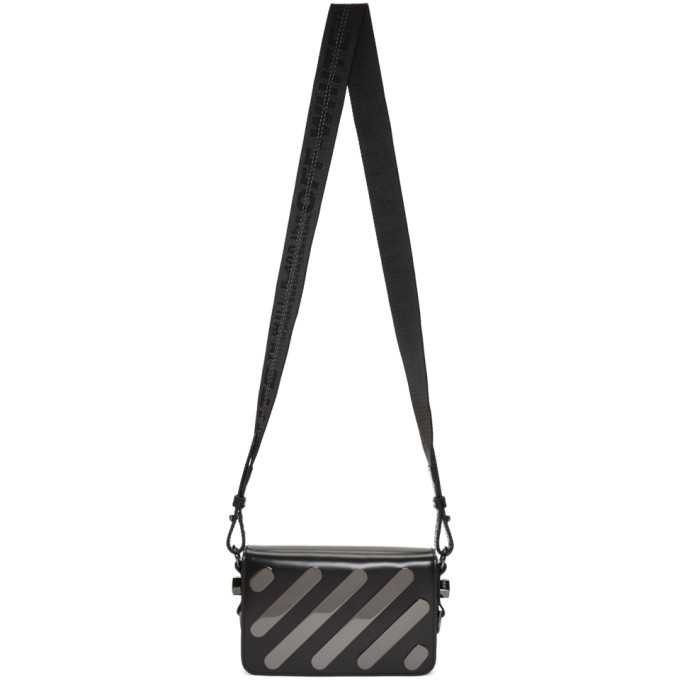 Off-White Black Diagonal Metal Mini Flap Bag