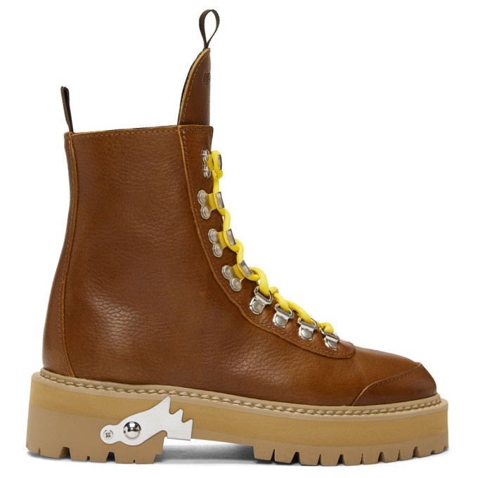 Off-White Brown Hiking Boots