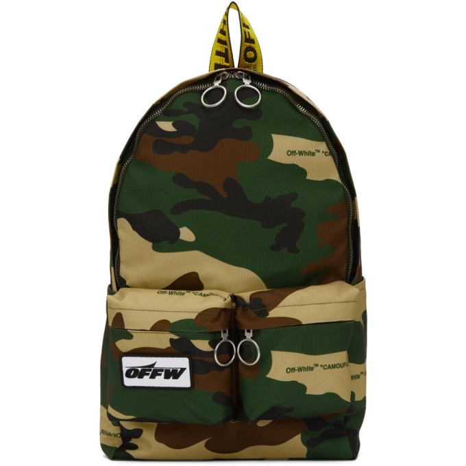 Off-White Multicolor Camouflage Backpack