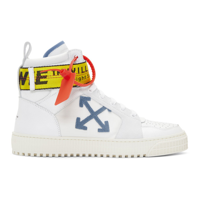 Off-White White & Blue Industrial High-Top Sneakers