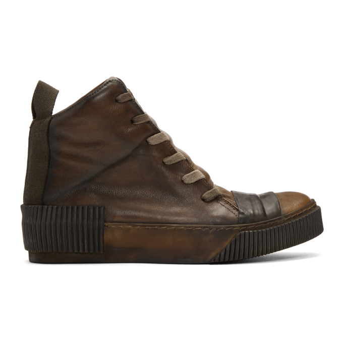 Boris Bidjan Saberi Brown Kangaroo Sneakers