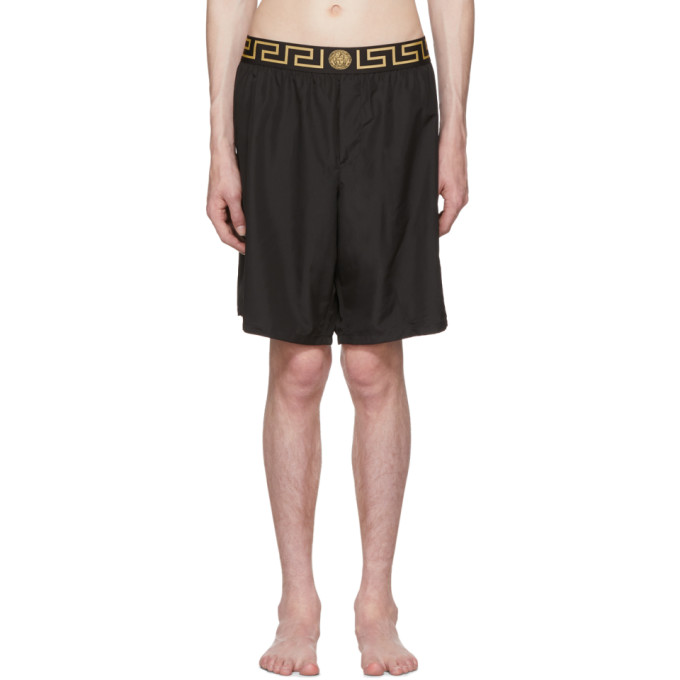 black versace swim shorts