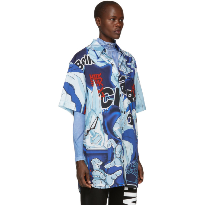 VETEMENTS VETEMENTS BLUE ANIME BOWLING SHIRT
