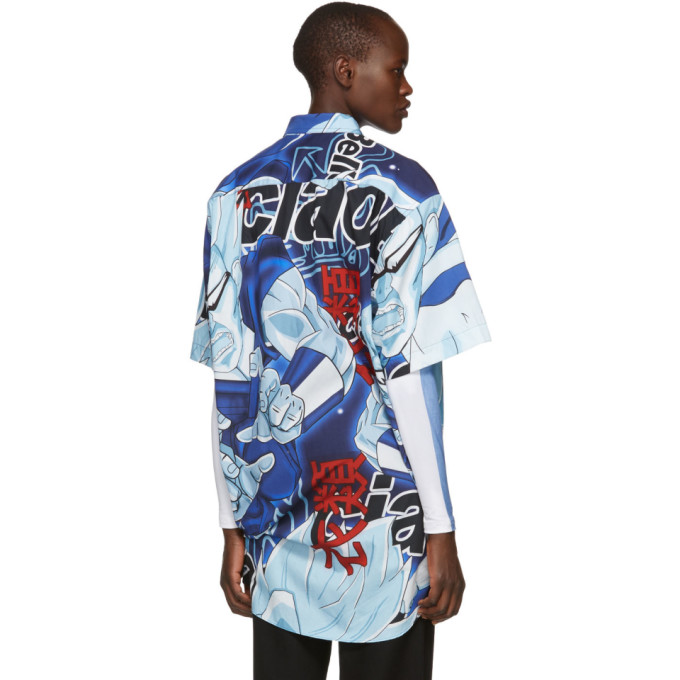 VETEMENTS VETEMENTS BLUE ANIME BOWLING SHIRT