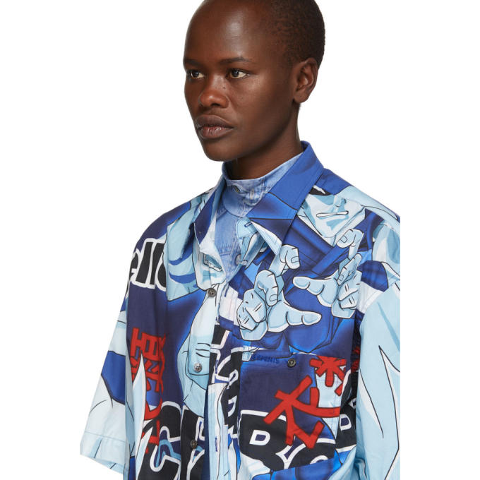 VETEMENTS VETEMENTS BLUE ANIME BOWLING SHIRT