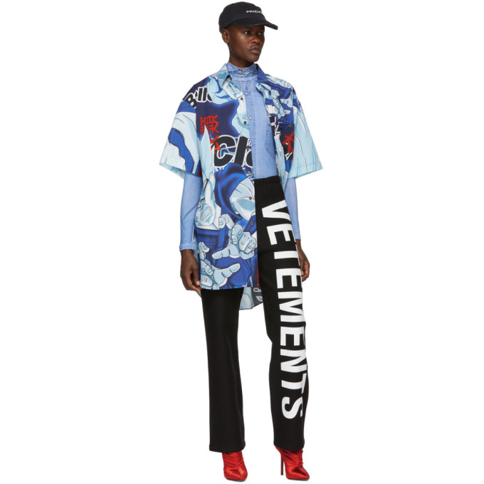 VETEMENTS VETEMENTS BLUE ANIME BOWLING SHIRT