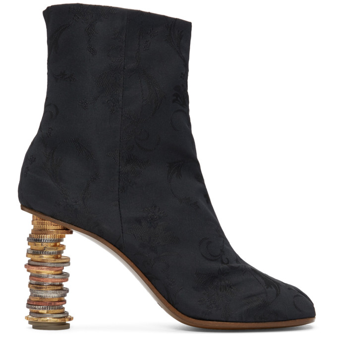 Vetements Black Geisha Coin Ankle Boots