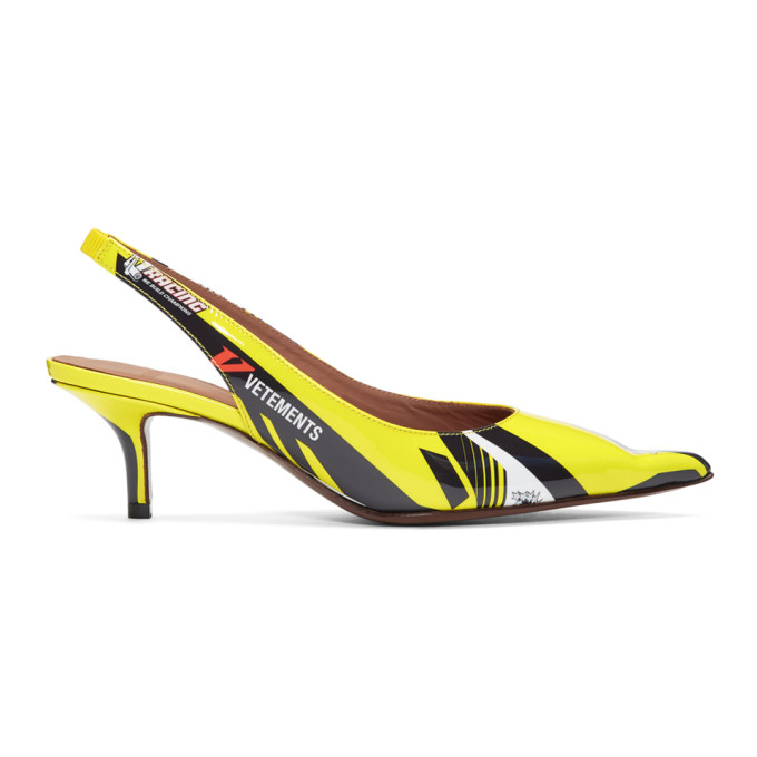 Vetements Yellow Racer Slingback Heels