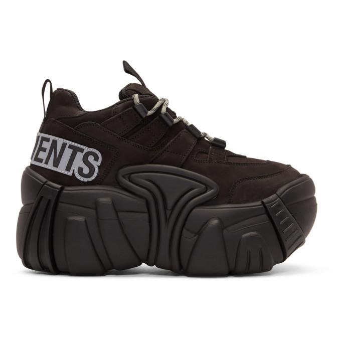Vetements Black Leather Platform Sneakers