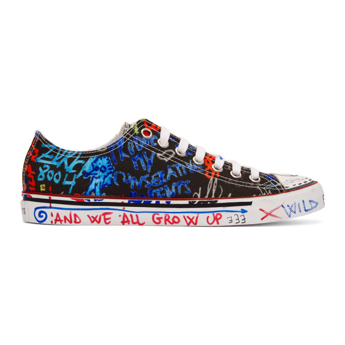 Vetements Black Graffiti Low-Top Sneakers