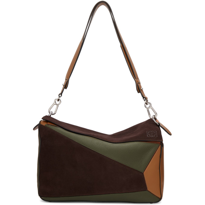 Loewe Brown & Khaki XL Puzzle Messenger Bag