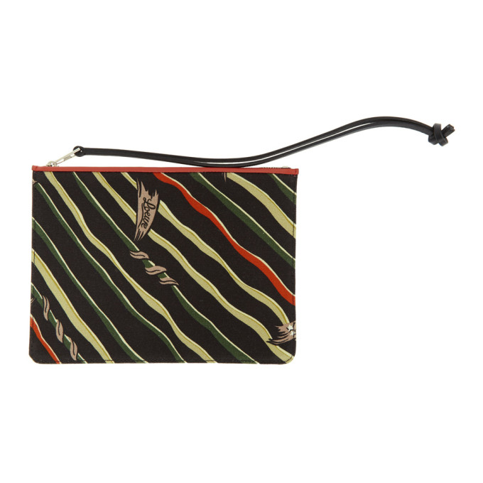 Loewe Black & Red Paula's Ibiza Edition Flag Print Pouch