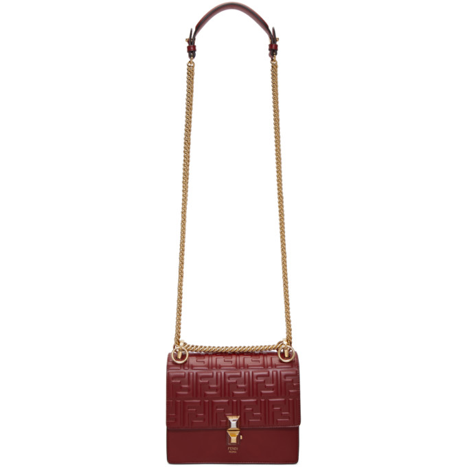 Fendi Red Small Forever Fendi Kan I Flap Bag