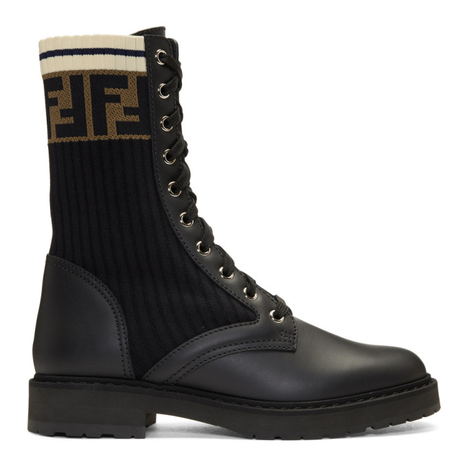 Fendi Black 'Forever Fendi' Sock Boots