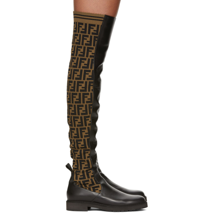 Fendi Black 'Forever Fendi' Over-the-Knee Boots