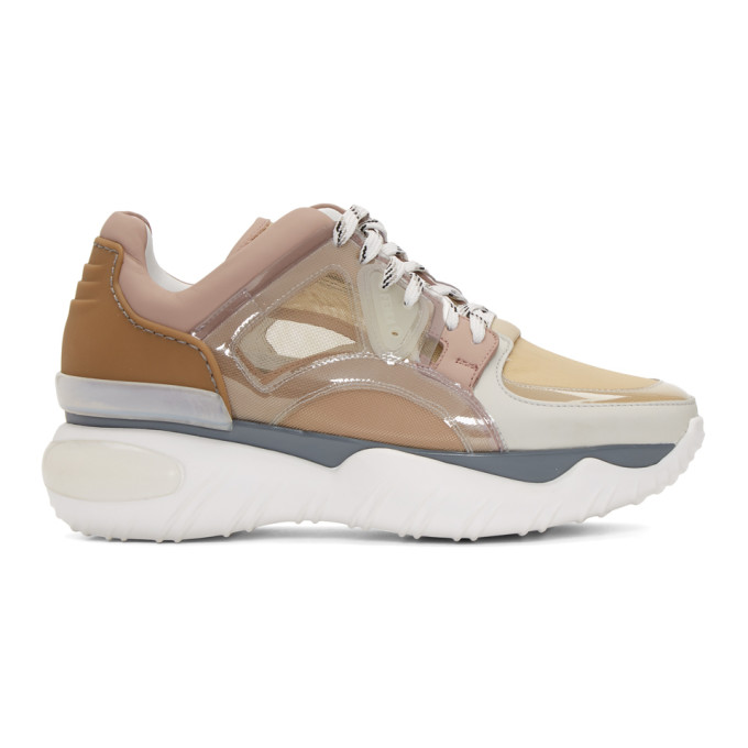 Fendi Beige & Pink Fancy Sneakers