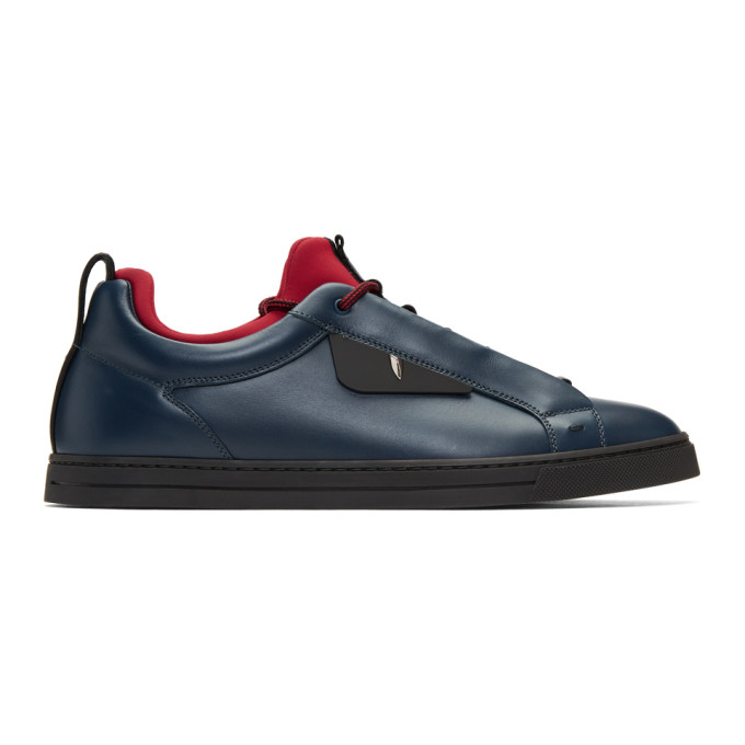 Fendi Blue & Red 'Bag Bugs' Sneakers