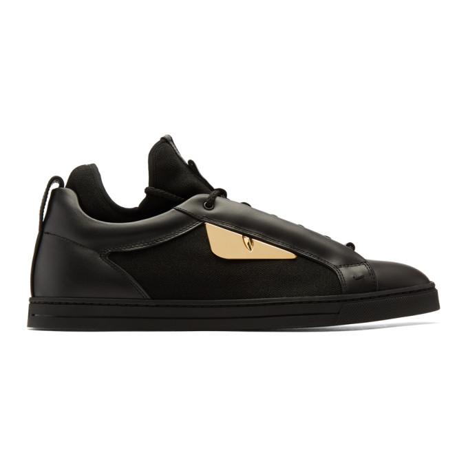 Fendi Black & Gold 'Bag Bugs' Sneakers