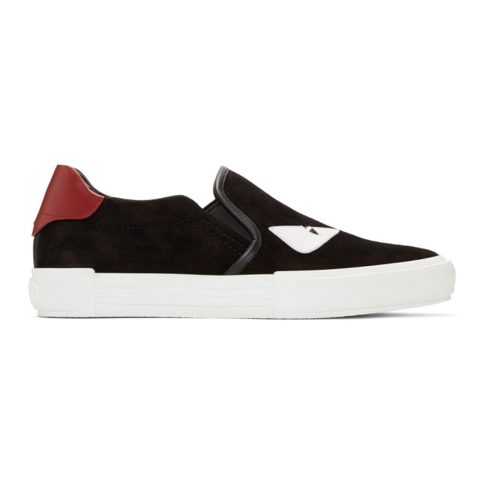 Fendi Black 'Bag Bugs' Slip-On Sneakers