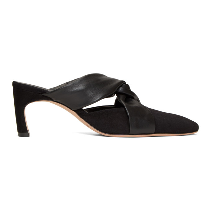 Rosetta Getty Black Twist Mule Slip-On Heels