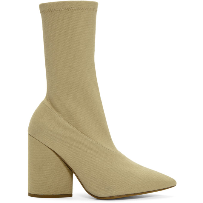 YEEZY Beige Stretch Ankle Boots