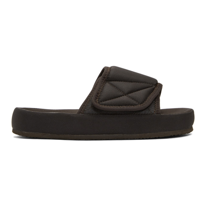 YEEZY Brown Fabric Slides