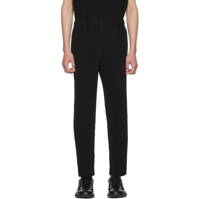 Homme Plissé Issey Miyake Black Classic Straight Leg Pleated Trousers - 182729M191017