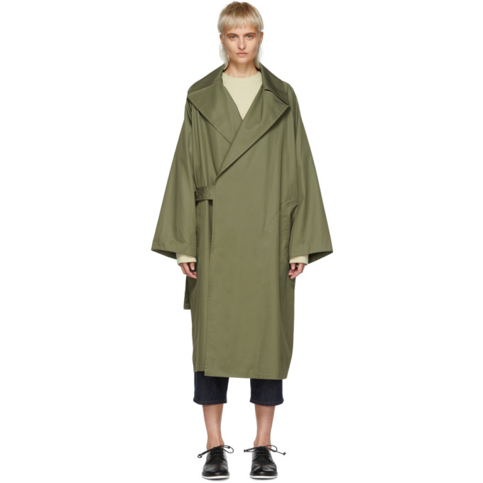 Y's Khaki Cotton Trench Coat