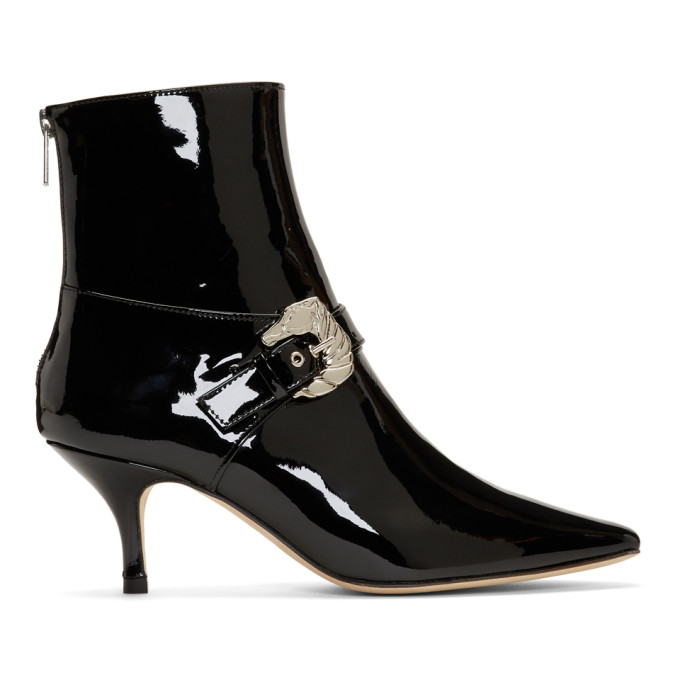 Dorateymur Black Patent Saloon Boots