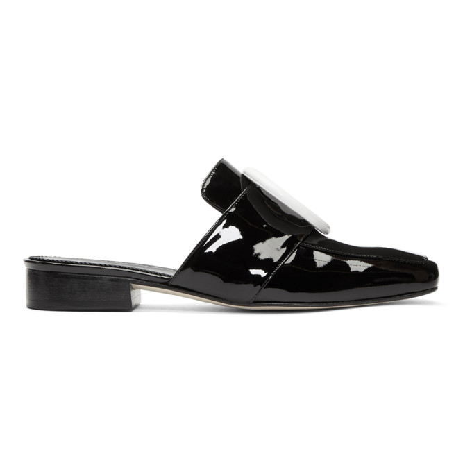 Dorateymur Black Patent Petrol Slippers