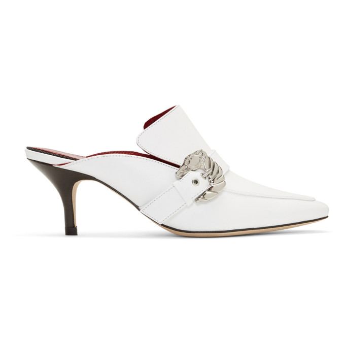 Dorateymur White Cabriolet Heel Mules