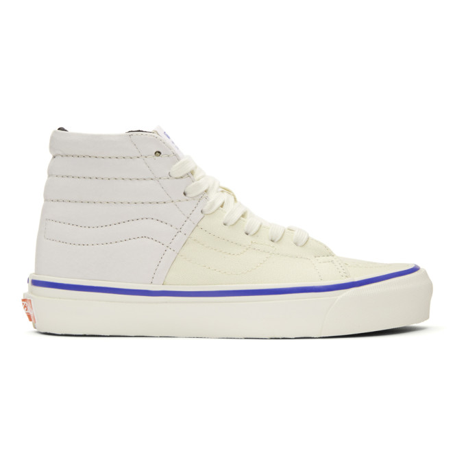 Vans White Inside Out Checkerboard OG Sk8-Hi LX Sneakers