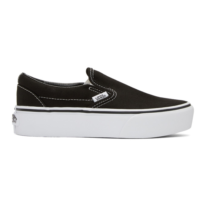 Vans Black Classic Platform Slip-On Sneakers