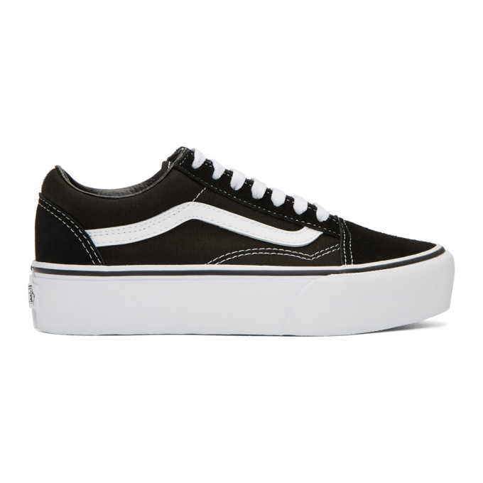 Vans Black & White Old Skool Platform Sneakers