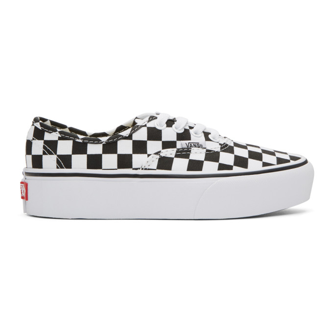 Vans Black & White Checkerboard Authentic Platform Sneakers