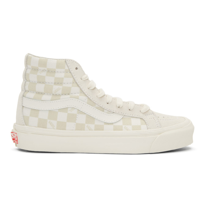Vans Beige & Off-White OG Sk8-Hi LX Sneakers