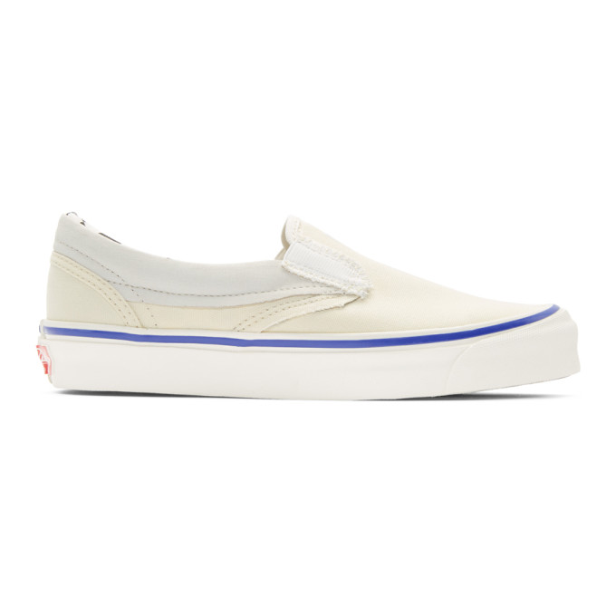 Vans White Inside/Out OG Classic Slip-On Sneakers