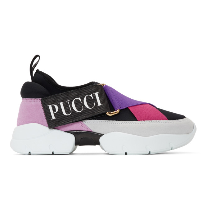 Emilio Pucci Pink Colorblock Elastic Sneakers