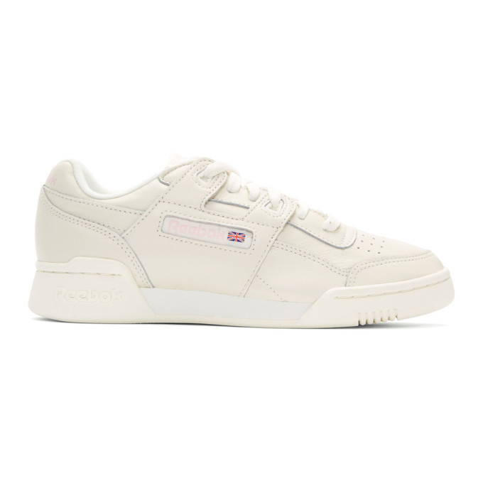 Reebok Classics White & Pink Workout Plus Sneakers