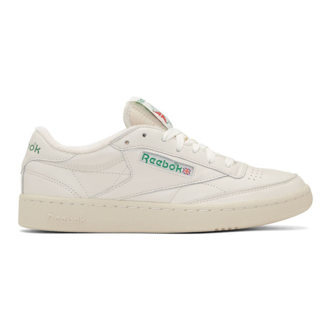 Reebok Classics White & Green Club C 85 Vintage Sneakers