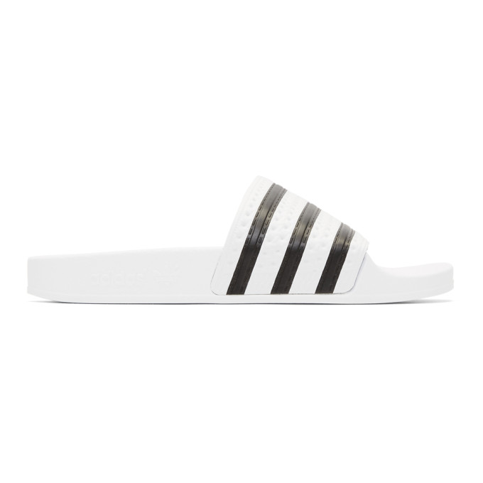 adidas Originals White Adilette Slide Sandals