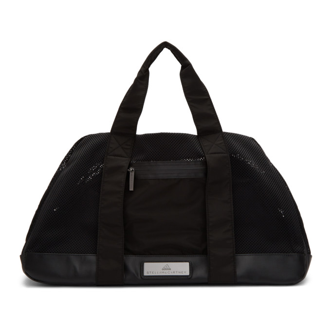 adidas by Stella McCartney Black Medium Logo Duffle Bag