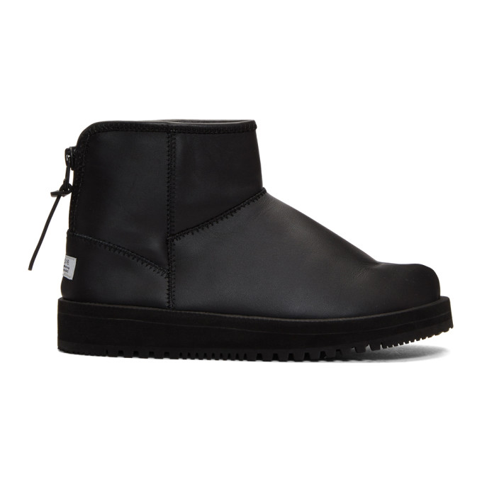 Suicoke Black Leather Toby-Lab-LO Boots