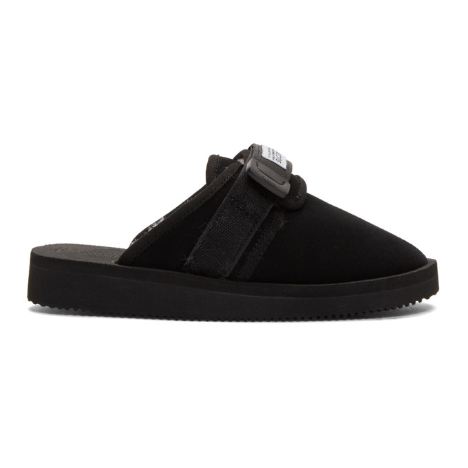 Suicoke Black Shearling Zavo Slippers
