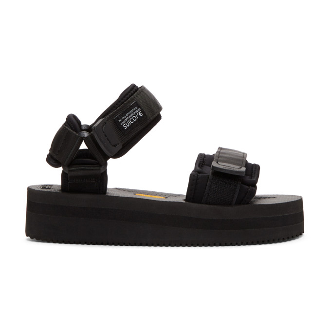 Suicoke Black Cel Platform Sandals